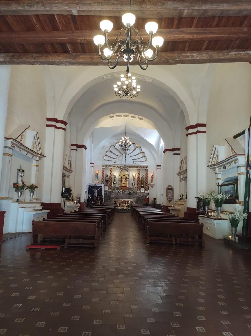Nave principal del templo de San Juan Bautista de Tetela del Volcán